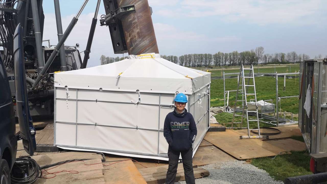 Schweißerzelt Leitungsbau